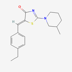 molecular formula C18H22N2OS B5482071 5-(4-ethylbenzylidene)-2-(3-methyl-1-piperidinyl)-1,3-thiazol-4(5H)-one 