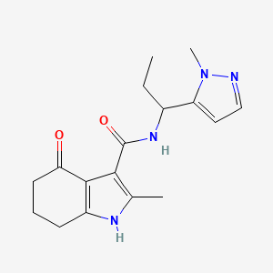 molecular formula C17H22N4O2 B5482090 2-methyl-N-[1-(1-methyl-1H-pyrazol-5-yl)propyl]-4-oxo-4,5,6,7-tetrahydro-1H-indole-3-carboxamide 