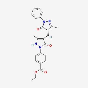 ethyl 4-{4-[(5-hydroxy-3-methyl-1-phenyl-1H-pyrazol-4-yl)methylene]-3-methyl-5-oxo-4,5-dihydro-1H-pyrazol-1-yl}benzoate