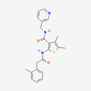 molecular formula C22H23N3O2S B5482130 4,5-dimethyl-2-{[(2-methylphenyl)acetyl]amino}-N-(3-pyridinylmethyl)-3-thiophenecarboxamide 