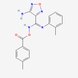 4-amino-N'-[(4-methylbenzoyl)oxy]-N-(2-methylphenyl)-1,2,5-oxadiazole-3-carboximidamide