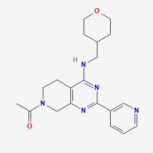 molecular formula C20H25N5O2 B5482162 7-acetyl-2-pyridin-3-yl-N-(tetrahydro-2H-pyran-4-ylmethyl)-5,6,7,8-tetrahydropyrido[3,4-d]pyrimidin-4-amine 