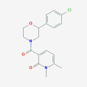 molecular formula C18H19ClN2O3 B5482204 3-{[2-(4-chlorophenyl)morpholin-4-yl]carbonyl}-1,6-dimethylpyridin-2(1H)-one 