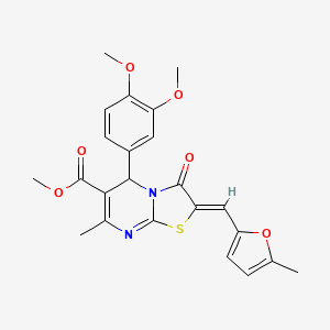methyl 5-(3,4-dimethoxyphenyl)-7-methyl-2-[(5-methyl-2-furyl)methylene]-3-oxo-2,3-dihydro-5H-[1,3]thiazolo[3,2-a]pyrimidine-6-carboxylate