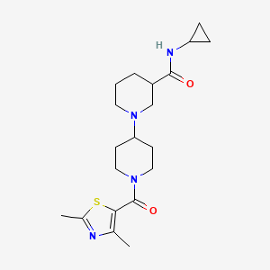 molecular formula C20H30N4O2S B5482214 N-cyclopropyl-1'-[(2,4-dimethyl-1,3-thiazol-5-yl)carbonyl]-1,4'-bipiperidine-3-carboxamide 