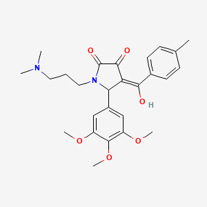 molecular formula C26H32N2O6 B5482224 1-[3-(dimethylamino)propyl]-3-hydroxy-4-(4-methylbenzoyl)-5-(3,4,5-trimethoxyphenyl)-1,5-dihydro-2H-pyrrol-2-one 