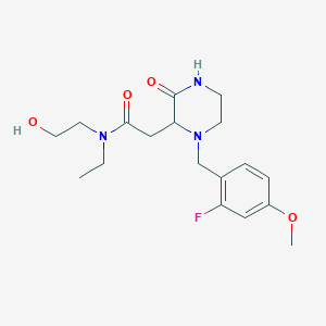 N-ethyl-2-[1-(2-fluoro-4-methoxybenzyl)-3-oxo-2-piperazinyl]-N-(2-hydroxyethyl)acetamide