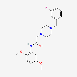 molecular formula C21H26FN3O3 B5482257 N-(2,5-dimethoxyphenyl)-2-[4-(3-fluorobenzyl)-1-piperazinyl]acetamide 