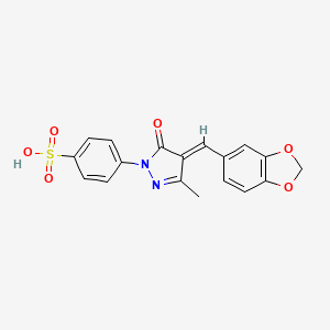 molecular formula C18H14N2O6S B5482264 4-[4-(1,3-benzodioxol-5-ylmethylene)-3-methyl-5-oxo-4,5-dihydro-1H-pyrazol-1-yl]benzenesulfonic acid 