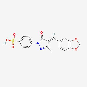 4-[4-(1,3-benzodioxol-5-ylmethylene)-3-methyl-5-oxo-4,5-dihydro-1H-pyrazol-1-yl]benzenesulfonic acid