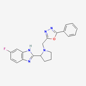 5-fluoro-2-{1-[(5-phenyl-1,3,4-oxadiazol-2-yl)methyl]-2-pyrrolidinyl}-1H-benzimidazole