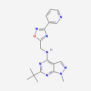 molecular formula C18H20N8O B5482381 6-tert-butyl-1-methyl-N-{[3-(3-pyridinyl)-1,2,4-oxadiazol-5-yl]methyl}-1H-pyrazolo[3,4-d]pyrimidin-4-amine 