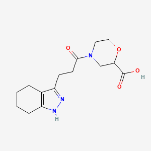 molecular formula C15H21N3O4 B5482384 4-[3-(4,5,6,7-tetrahydro-1H-indazol-3-yl)propanoyl]-2-morpholinecarboxylic acid 