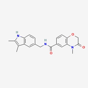 molecular formula C21H21N3O3 B5482391 N-[(2,3-dimethyl-1H-indol-5-yl)methyl]-4-methyl-3-oxo-3,4-dihydro-2H-1,4-benzoxazine-6-carboxamide 