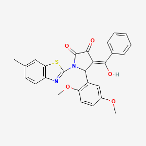 molecular formula C27H22N2O5S B5482401 4-benzoyl-5-(2,5-dimethoxyphenyl)-3-hydroxy-1-(6-methyl-1,3-benzothiazol-2-yl)-1,5-dihydro-2H-pyrrol-2-one 