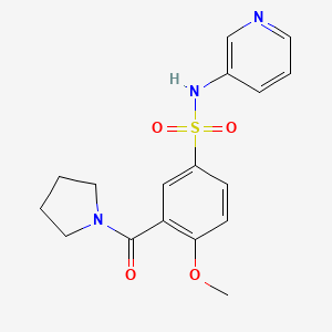molecular formula C17H19N3O4S B5482408 4-methoxy-N-3-pyridinyl-3-(1-pyrrolidinylcarbonyl)benzenesulfonamide 