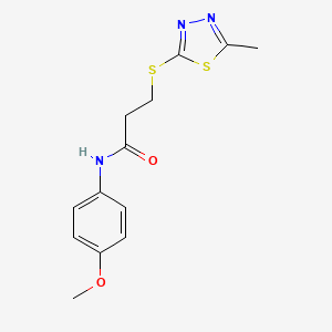 molecular formula C13H15N3O2S2 B5482415 N-(4-methoxyphenyl)-3-[(5-methyl-1,3,4-thiadiazol-2-yl)thio]propanamide 