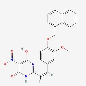 molecular formula C24H19N3O6 B5482419 6-hydroxy-2-{2-[3-methoxy-4-(1-naphthylmethoxy)phenyl]vinyl}-5-nitro-4(3H)-pyrimidinone 