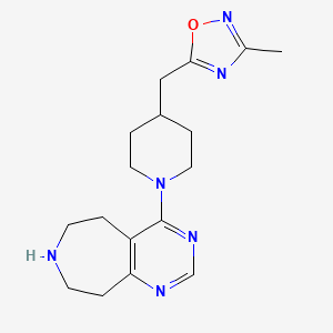 molecular formula C17H24N6O B5482420 4-{4-[(3-methyl-1,2,4-oxadiazol-5-yl)methyl]-1-piperidinyl}-6,7,8,9-tetrahydro-5H-pyrimido[4,5-d]azepine dihydrochloride 