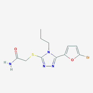 molecular formula C11H13BrN4O2S B5482432 2-{[5-(5-bromo-2-furyl)-4-propyl-4H-1,2,4-triazol-3-yl]thio}acetamide 