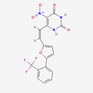 molecular formula C17H10F3N3O5 B5482439 5-nitro-6-(2-{5-[2-(trifluoromethyl)phenyl]-2-furyl}vinyl)-2,4(1H,3H)-pyrimidinedione 