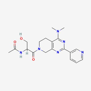 molecular formula C19H24N6O3 B5482460 N-[2-[4-(dimethylamino)-2-pyridin-3-yl-5,8-dihydropyrido[3,4-d]pyrimidin-7(6H)-yl]-1-(hydroxymethyl)-2-oxoethyl]acetamide 