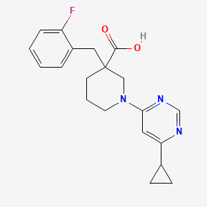 molecular formula C20H22FN3O2 B5482473 1-(6-cyclopropylpyrimidin-4-yl)-3-(2-fluorobenzyl)piperidine-3-carboxylic acid 