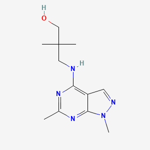 molecular formula C12H19N5O B5482489 3-[(1,6-dimethyl-1H-pyrazolo[3,4-d]pyrimidin-4-yl)amino]-2,2-dimethyl-1-propanol 