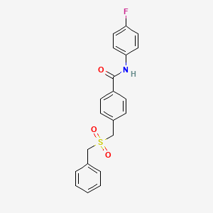 molecular formula C21H18FNO3S B5482498 4-[(benzylsulfonyl)methyl]-N-(4-fluorophenyl)benzamide 