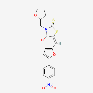 molecular formula C19H16N2O5S2 B5482546 5-{[5-(4-nitrophenyl)-2-furyl]methylene}-3-(tetrahydro-2-furanylmethyl)-2-thioxo-1,3-thiazolidin-4-one 