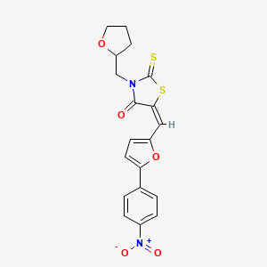 5-{[5-(4-nitrophenyl)-2-furyl]methylene}-3-(tetrahydro-2-furanylmethyl)-2-thioxo-1,3-thiazolidin-4-one