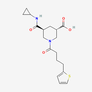 molecular formula C18H24N2O4S B5482561 (3S*,5S*)-5-[(cyclopropylamino)carbonyl]-1-[4-(2-thienyl)butanoyl]-3-piperidinecarboxylic acid 