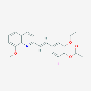 2-ethoxy-6-iodo-4-[2-(8-methoxy-2-quinolinyl)vinyl]phenyl acetate