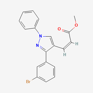molecular formula C19H15BrN2O2 B5482598 methyl 3-[3-(3-bromophenyl)-1-phenyl-1H-pyrazol-4-yl]acrylate 