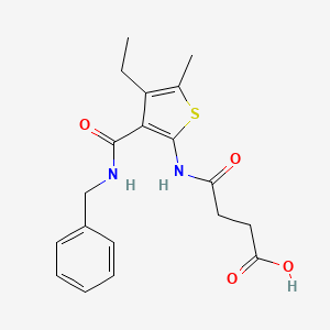 molecular formula C19H22N2O4S B5482610 4-({3-[(benzylamino)carbonyl]-4-ethyl-5-methyl-2-thienyl}amino)-4-oxobutanoic acid 