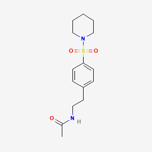 molecular formula C15H22N2O3S B5482621 N-{2-[4-(1-哌啶基磺酰基)苯基]乙基}乙酰胺 