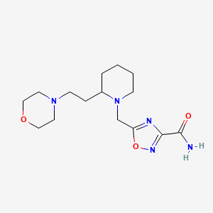 molecular formula C15H25N5O3 B5482622 5-({2-[2-(4-morpholinyl)ethyl]-1-piperidinyl}methyl)-1,2,4-oxadiazole-3-carboxamide 