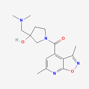 molecular formula C16H22N4O3 B5482628 3-[(dimethylamino)methyl]-1-[(3,6-dimethylisoxazolo[5,4-b]pyridin-4-yl)carbonyl]-3-pyrrolidinol 