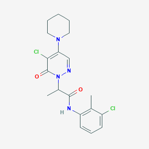 molecular formula C19H22Cl2N4O2 B5482638 N-(3-chloro-2-methylphenyl)-2-[5-chloro-6-oxo-4-(1-piperidinyl)-1(6H)-pyridazinyl]propanamide 