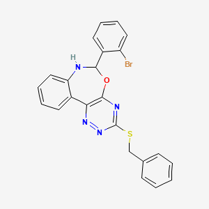 molecular formula C23H17BrN4OS B5482667 3-(benzylthio)-6-(2-bromophenyl)-6,7-dihydro[1,2,4]triazino[5,6-d][3,1]benzoxazepine 