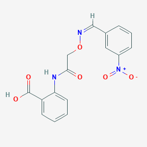molecular formula C16H13N3O6 B5482677 2-[({[(3-nitrobenzylidene)amino]oxy}acetyl)amino]benzoic acid 