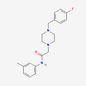 molecular formula C20H24FN3O B5482681 2-[4-(4-fluorobenzyl)-1-piperazinyl]-N-(3-methylphenyl)acetamide 