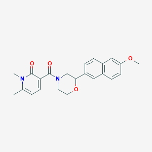 molecular formula C23H24N2O4 B5482688 3-{[2-(6-methoxy-2-naphthyl)morpholin-4-yl]carbonyl}-1,6-dimethylpyridin-2(1H)-one 