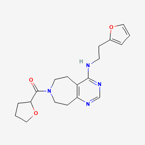 molecular formula C19H24N4O3 B5482698 N-[2-(2-furyl)ethyl]-7-(tetrahydrofuran-2-ylcarbonyl)-6,7,8,9-tetrahydro-5H-pyrimido[4,5-d]azepin-4-amine 
