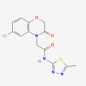 molecular formula C13H11ClN4O3S B5482706 2-(6-chloro-3-oxo-2,3-dihydro-4H-1,4-benzoxazin-4-yl)-N-(5-methyl-1,3,4-thiadiazol-2-yl)acetamide 