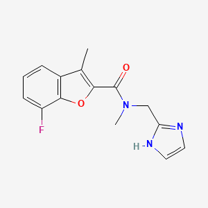 molecular formula C15H14FN3O2 B5482716 7-fluoro-N-(1H-imidazol-2-ylmethyl)-N,3-dimethyl-1-benzofuran-2-carboxamide 