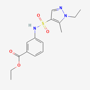 molecular formula C15H19N3O4S B5482746 ethyl 3-{[(1-ethyl-5-methyl-1H-pyrazol-4-yl)sulfonyl]amino}benzoate 