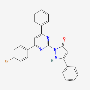 molecular formula C25H17BrN4O B5482754 2-[4-(4-bromophenyl)-6-phenyl-2-pyrimidinyl]-5-phenyl-1,2-dihydro-3H-pyrazol-3-one 