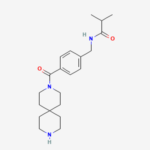 molecular formula C21H31N3O2 B5482756 N-[4-(3,9-diazaspiro[5.5]undec-3-ylcarbonyl)benzyl]-2-methylpropanamide hydrochloride 