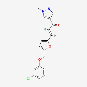 3-{5-[(3-chlorophenoxy)methyl]-2-furyl}-1-(1-methyl-1H-pyrazol-4-yl)-2-propen-1-one